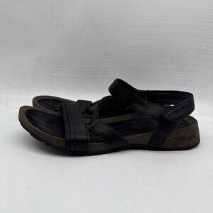 Teva Leather Cabrillo Sandals Womens US 9 Crossover Flats Black 1007300